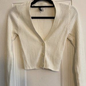 Women's Cream Slightly Cropped Cardigan in Size XS